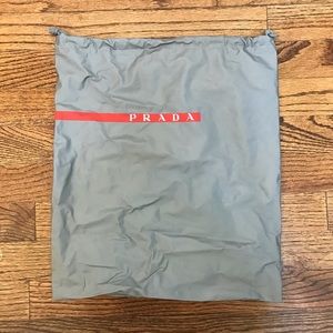 Prada Silver Nylon Dust Bag With Drawstring